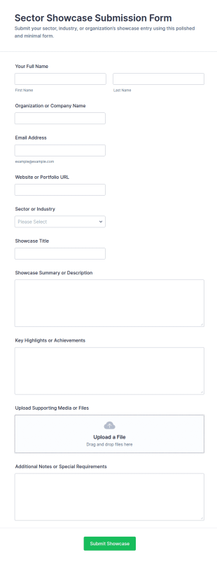 Sector Showcase Submission Form Template