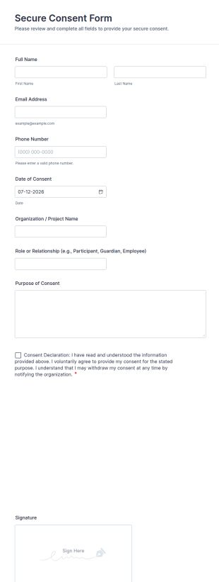 Secure Consent Form Template