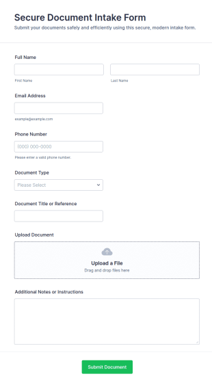 Secure Document Intake Form Template