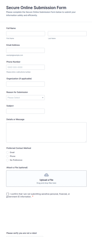 Secure Online Submission Form Template
