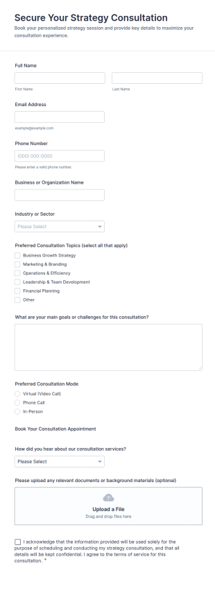 Secure Your Strategy Consultation Form Template