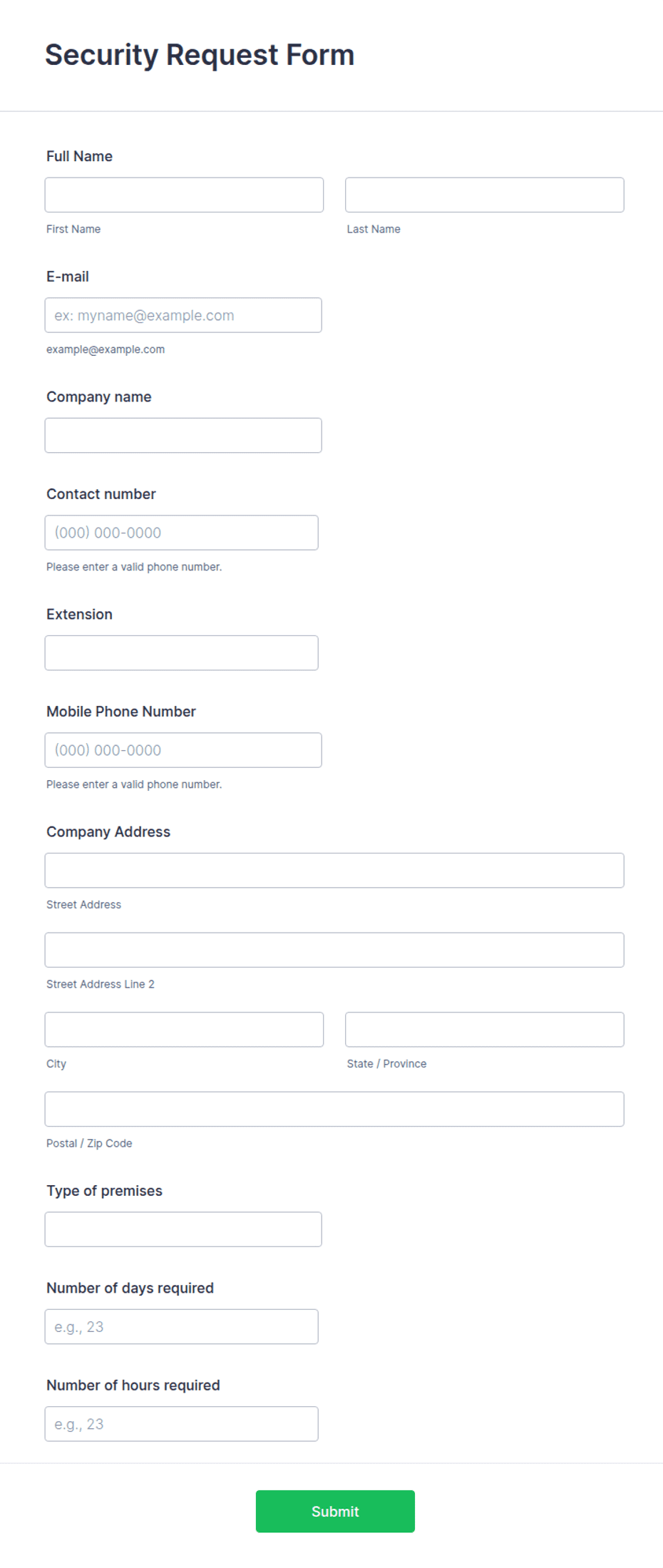 Security Request Form Template | Jotform