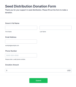 Seed Distribution Donation Form Template