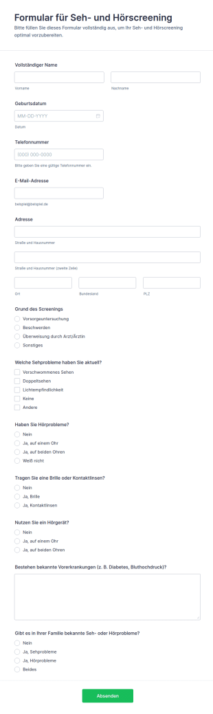 Seh Und Hörscreening Umfrage