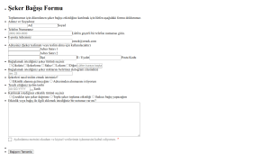 Şeker Bağışı Form Şablonu