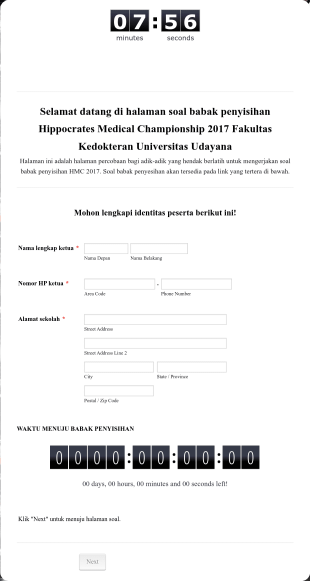 Selamat Datang Di Halaman Soal Babak Penyisihan Hippocrates Medical Championship 2017 Fakultas Kedok Form Template
