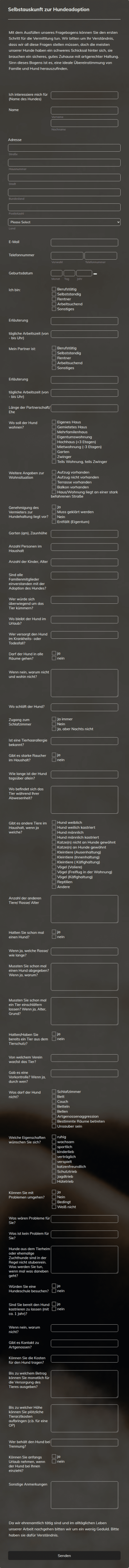 Selbstauskunft