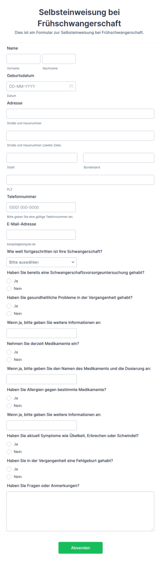 Selbsteinweisung Bei Frühschwangerschaft