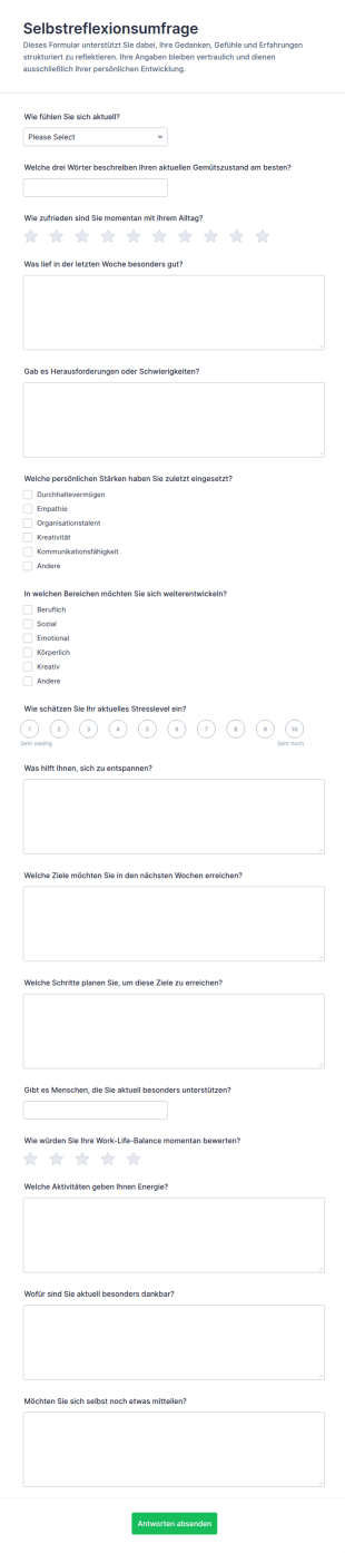 Selbstreflexions Umfrage