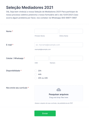 Seleção De Mediadores Form Template