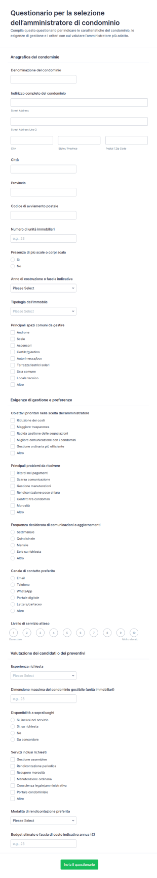 Selezione Amministratore Di Condominio Survey