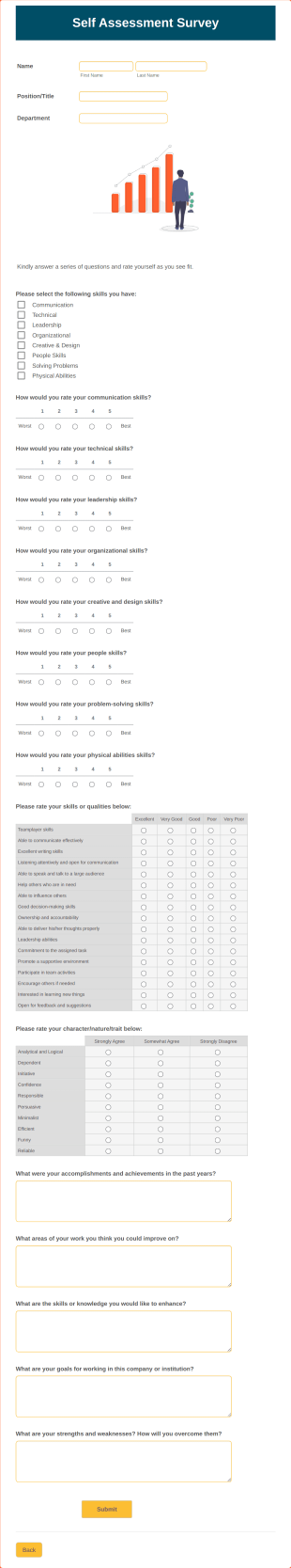 Self Assessment Survey Form Template