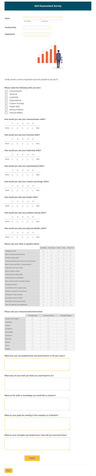 Self Assessment Survey Form Template