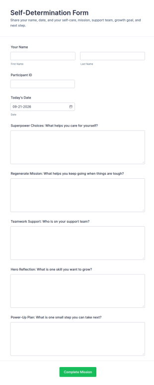 Self Determination Form Template