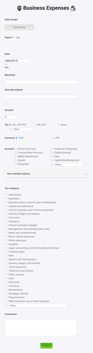 Self Employed Business Expenses Form Template