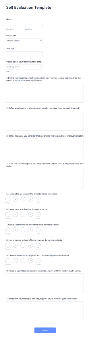 Self Evaluation Template