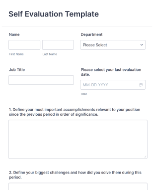 Self Evaluation Template
