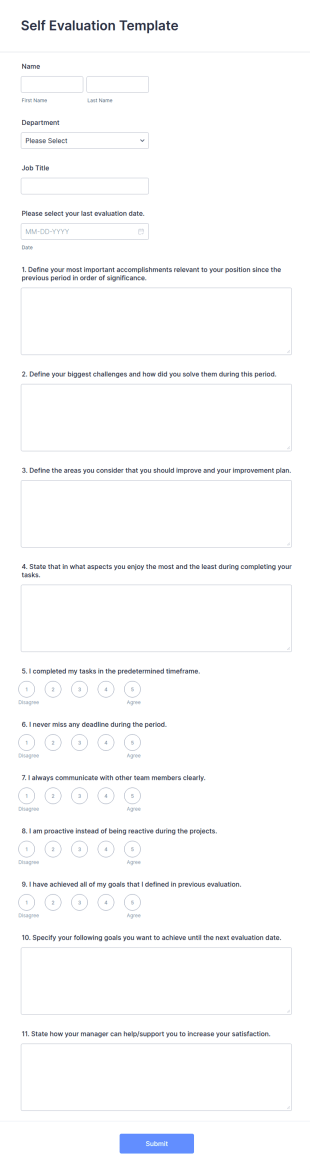Self Evaluation Template