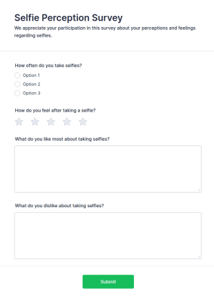 Selfie Perception Survey Form Template