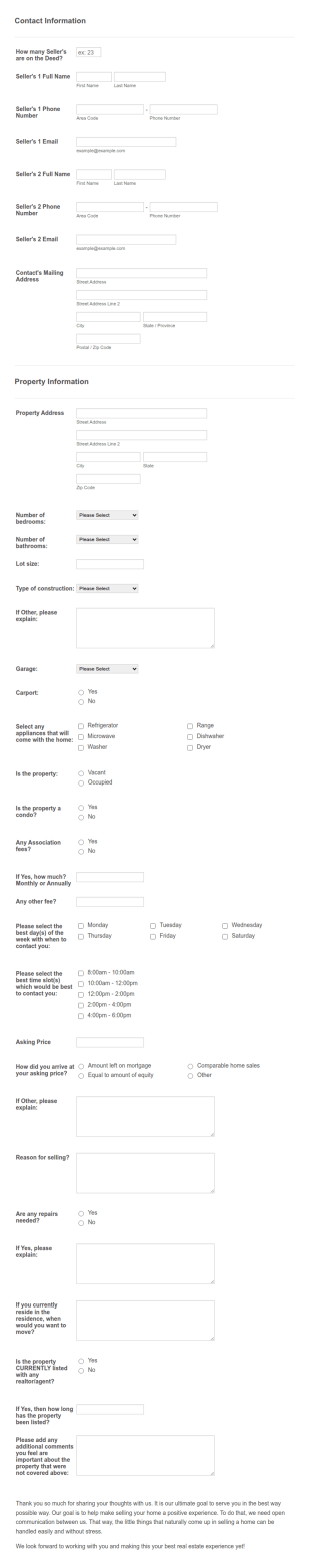 TheLeverageCo.com | Sellers Questionnaire Form Template