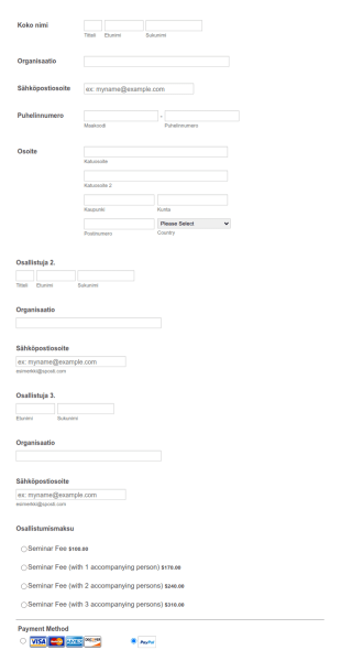 Seminaariin Ilmoittautumislomake