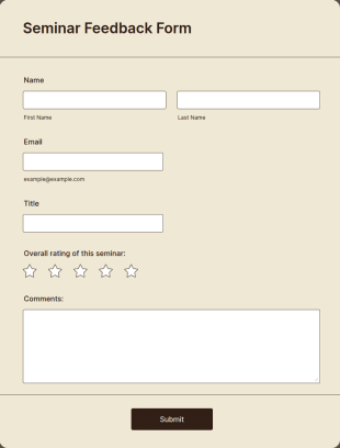 Seminar Feedback Form Template