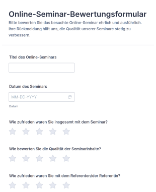 Seminarbewertung Survey