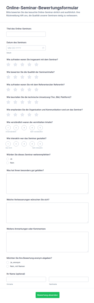 Seminarbewertung Survey