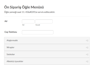 Seminer Öğle Yemeği Menüsü Form Şablonu