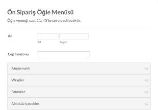 Seminer Öğle Yemeği Menüsü Form Şablonu