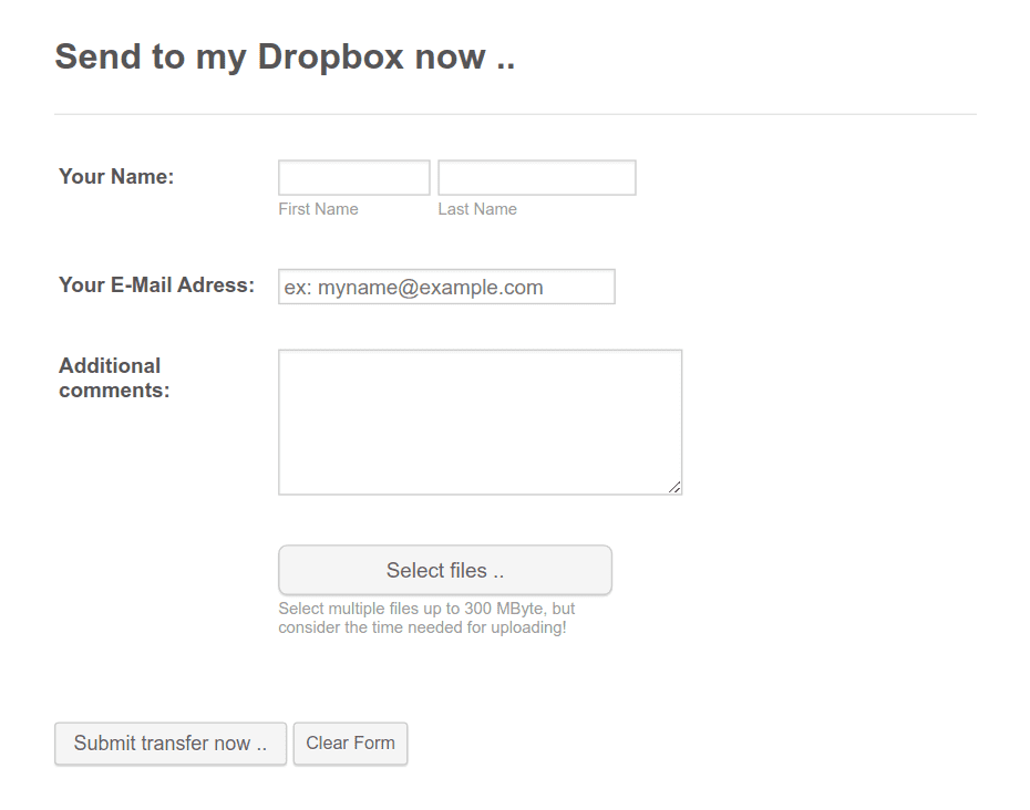 File Upload Form - Send to Dropbox Form Template | Jotform