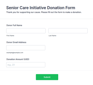 Senior Care Initiative Donation Form Template