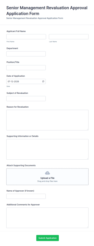 Senior Management Revaluation Approval Form Template