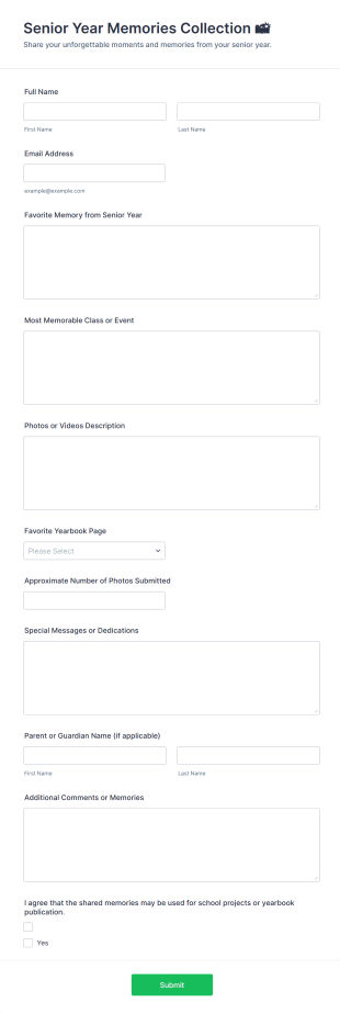 Senior Year Memories Collection 📸 Form Template