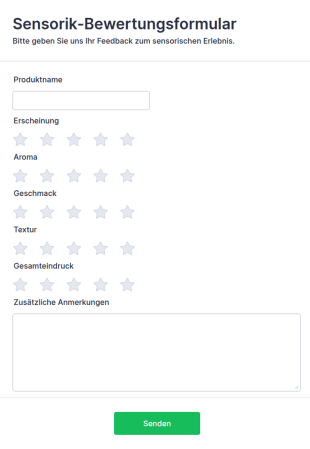 Sensorik Bewertungsformular