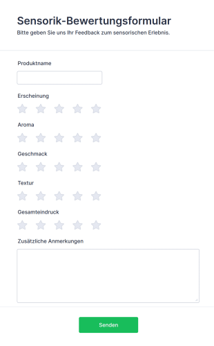 Sensorik-Bewertungs-YA Vorlage | Jotform
