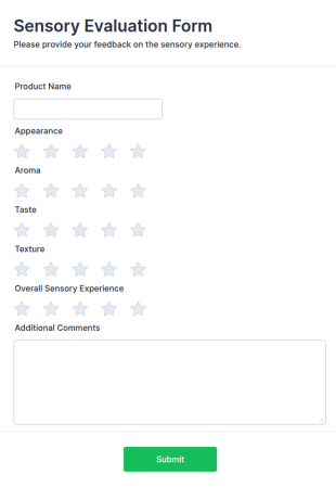 Sensory Evaluation Form Template