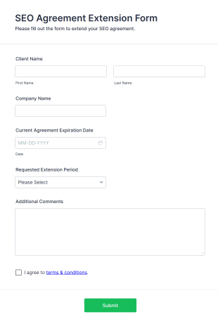 SEO Agreement Extension Form Template