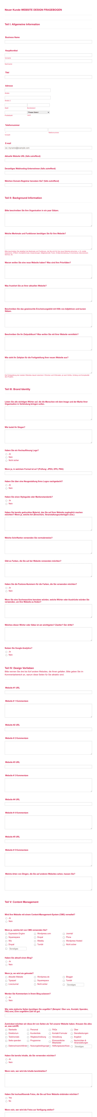 SEO Kundenfragebogen