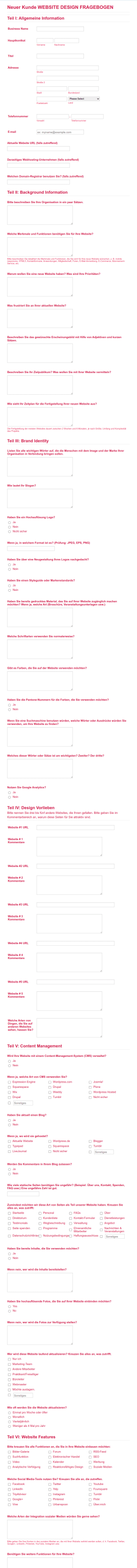 SEO Kundenfragebogen