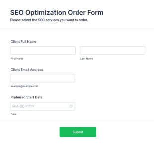 SEO Optimization Order Form Template