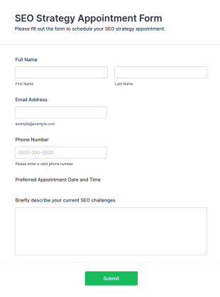 SEO Strategy Appointment Form Template