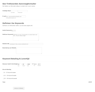 Seo Trefwoorden Aanvraagformulier