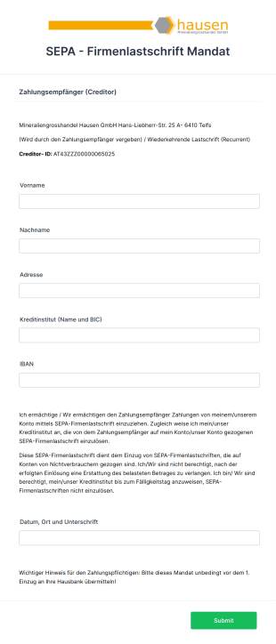 SEPA Firmenlastschrift