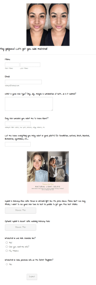 Sepa’s Color Match Form Template