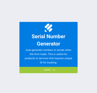 일련번호 생성 폼 Form Template