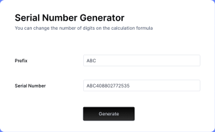 Serial Number Generator Form Template