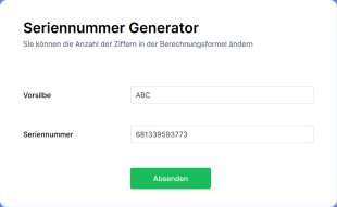 Seriennummer Generator Form Template