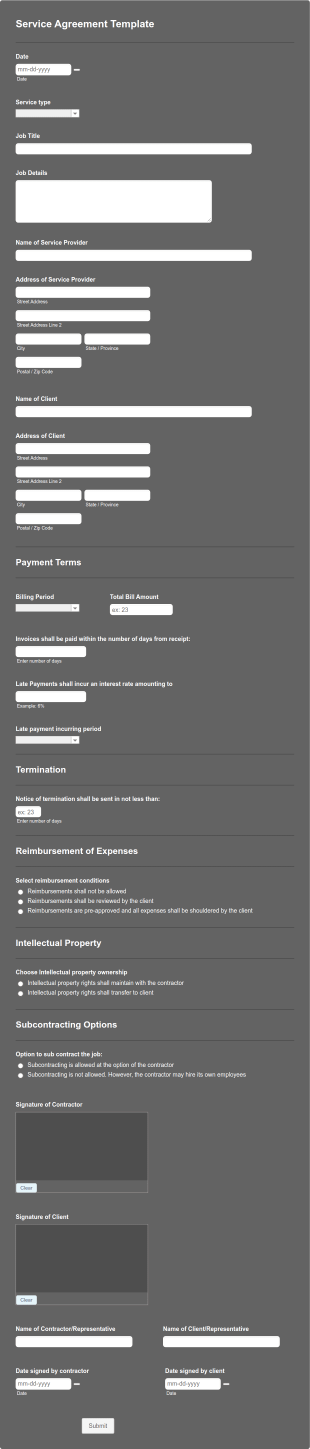 Service Agreement Template