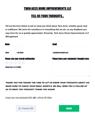 Service Feedback Form Template